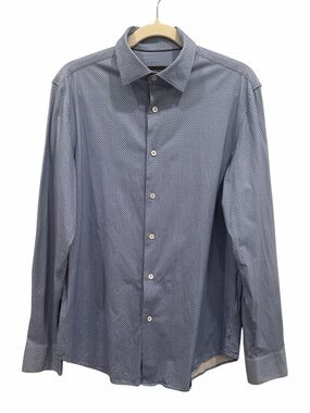 Bugatchi Shirt Mens Medium Performance 8 Way Stretch Button Up Preppy